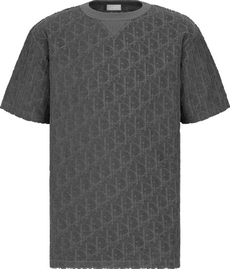 dior t-shirt with dior oblique motif|terry cotton dior shirt.